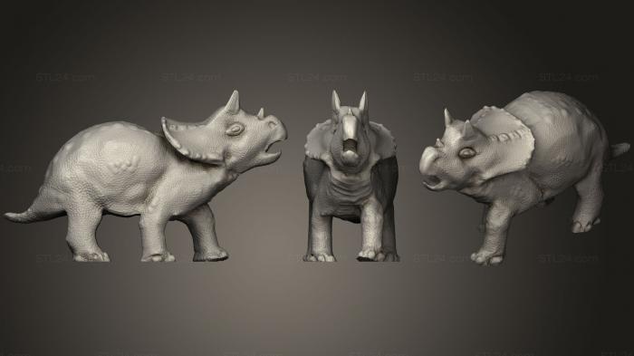 Статуэтки животных (Детеныш Трицератопса, STKJ_0721) 3D модель для ЧПУ станка